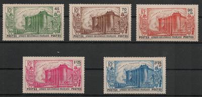 AEF72-76 - Philatélie - Timbre d'afrique equatoriale française N° Yvert et Tellier 72 à 76 - Timbres de colonies françaises