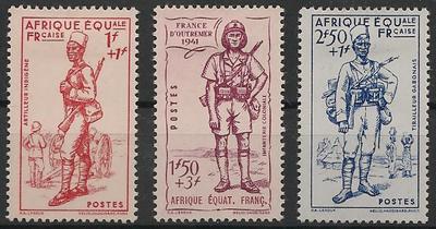 AEF87-89 - Philatélie - Timbre d'afrique equatoriale française N° Yvert et Tellier 87 à 89 - Timbres de colonies françaises