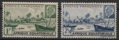 AEF90-91 - Philatélie - Timbre d'afrique equatoriale française N° Yvert et Tellier 90 à 91 - Timbres de colonies françaises