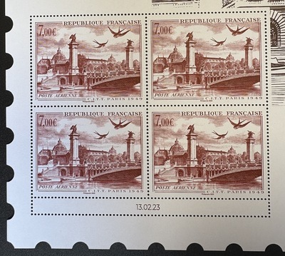 AFFPA94A, Philatélie 50, Timbre affiche PA28, Pont Alexandre III, 2