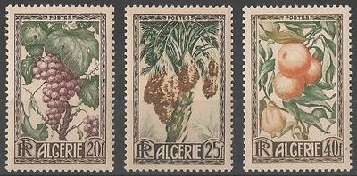 ALG279-281 - Philatélie - Timbres d'Algérie avant indépendance N° Yvert et Tellier 279 à 281 - Timbres de colonies françaises