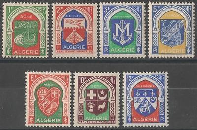 ALG337-337F - Philatélie - Timbres d'Algérie avant indépendance N° Yvert et Tellier 337 à 337F - Timbres de colonies françaises