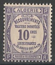 ALGTAX16 - Philatélie - Timbre Taxe d'Algérie N° Yvert et Tellier 16 - Timbres des anciennes colonies françaises avant indépendance