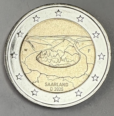 ALL2€2025SARRE- Philatélie 50 - pièce 2€ allemagne 2025 Saarland - SAARSCHLEIFE