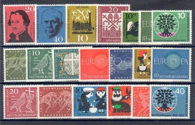 Allemagne 1960- Philatelie - année complète de timbres d'Allemagne