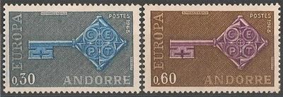 AND188-189 - Philatélie - Timbres d'Andorre N° Yvert et Tellier 188 à 189 - Timbres de collection