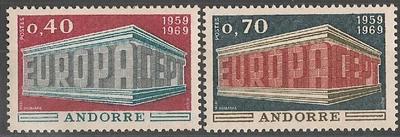 AND194-195 - Philatélie - Timbres d'Andorre N° Yvert et Tellier 194 à 195 - Timbres de collection
