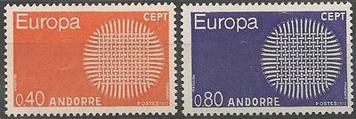 AND202-203 - Philatélie - Timbres d'Andorre N° Yvert et Tellier 201 à 203 - Timbres de collection
