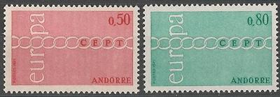 AND212-213 - Philatélie - Timbres d'Andorre N° Yvert et Tellier 212 à 213 - Timbres de collection
