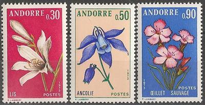 AND229-231 - Philatélie - Timbres d'Andorre N° Yvert et Tellier 229 à 231 - Timbres de collection