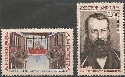 AND265-266 - Philatélie - Timbres d'Andorre N° Yvert et Tellier 265 à 266 - Timbres de collection