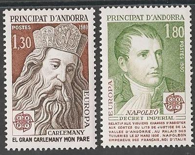 AND284-285 - Philatélie - Timbres d'Andorre N° Yvert et Tellier 284 à 285 - Timbres de collection