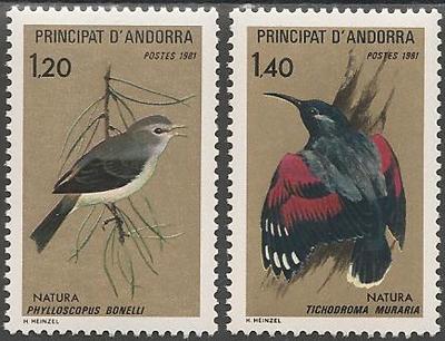 AND294-295 - Philatélie - Timbres d'Andorre N° Yvert et Tellier 294 à 295 - Timbres de collection