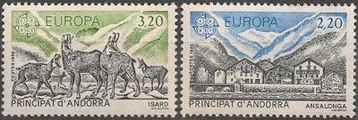 AND348-349 - Philatélie - Timbres d'Andorre N° Yvert et Tellier 348 à 349 - Timbres de collection