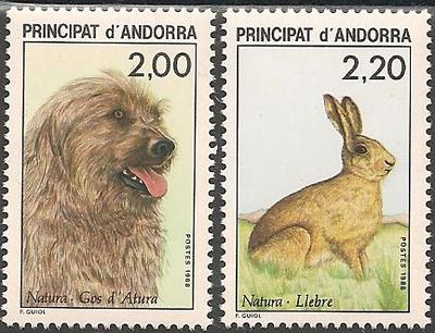 AND373-374 - Philatélie - Timbres d'Andorre N° Yvert et Tellier 373 à 374 - Timbres de collection