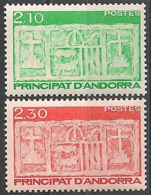 AND390-391 - Philatélie - Timbres d'Andorre N° Yvert et Tellier 390 à 391 - Timbres de collection