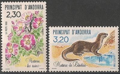 AND393-394 - Philatélie - Timbres d'Andorre N° Yvert et Tellier 393 à 394 - Timbres de collection