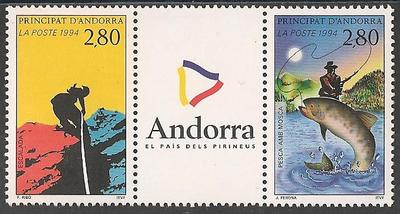 AND450B - Philatélie - Timbre d'Andorre N° Yvert et Tellier 450B - Timbres de collection