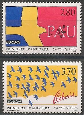 AND457-458 - Philatélie - Timbres d'Andorre N° Yvert et Tellier 457 à 458 - Timbres de collection