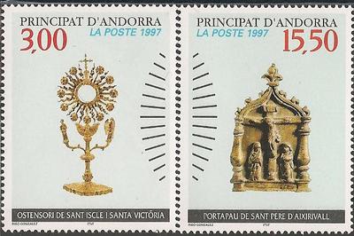 AND491-492 - Philatélie - Timbres d'Andorre N° Yvert et Tellier 491 à 492 - Timbres de collection