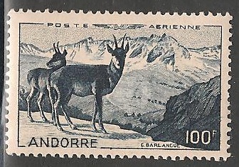 ANDPA1 - Philatélie - Timbre d'Andorre Poste Aérienne N° Yvert et Tellier 1 - Timbres de collection