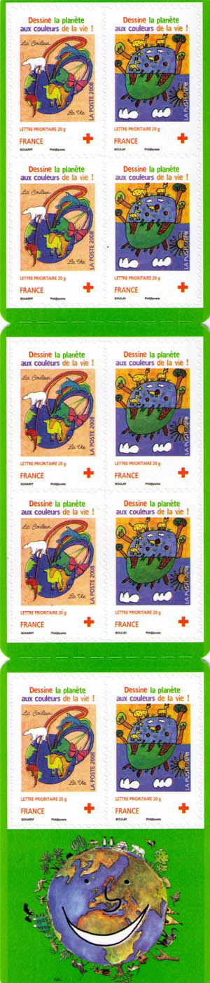 BC237/4306 - Philatélie 50 - timbres de France adhésifs - timbres de collection Yvert et Tellier - Croix-rouge 2008