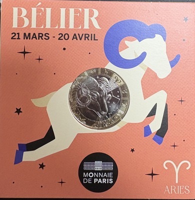 belier2026, Philatélie 50, Pièce 5€ Collection Astro 2025, Monnaie de Paris
