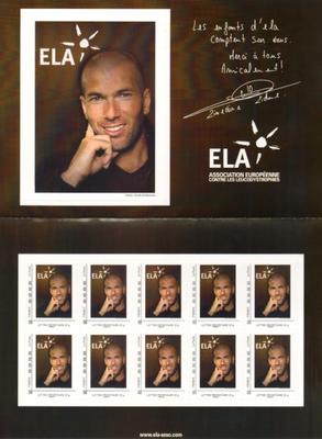 Bloc collector Zidane - Philatelie - bloc collector de timbres de France Zidane - association ELA