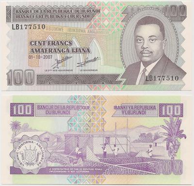 Burundi - Pick 37f - Billet de collection de la Banque de la République du Burundi - Billetophilie.jpeg