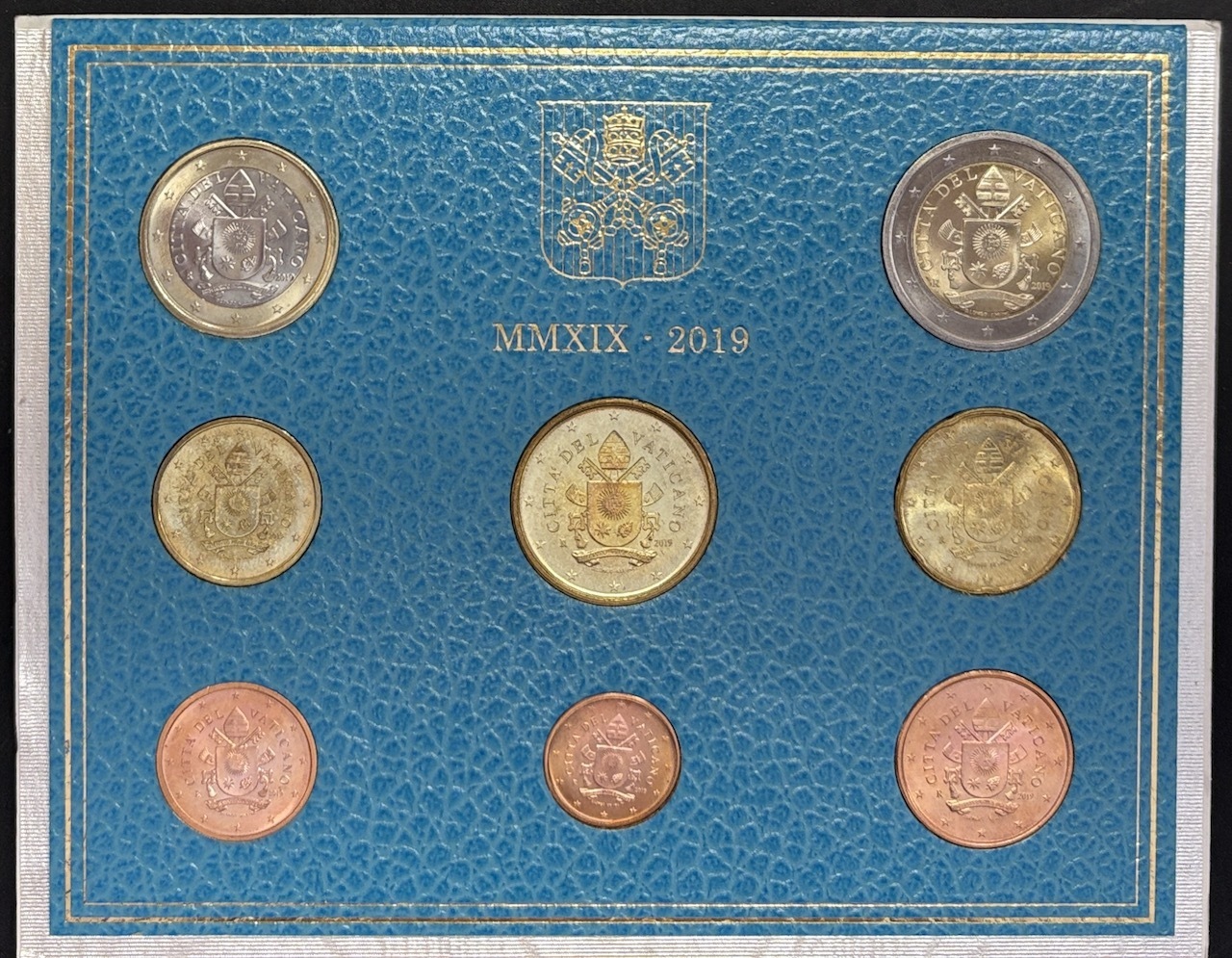 BUVAT2019, Philatelie50, Coffret Euros Vatican 2019 – Série Officielle BU
