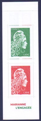 C1525A - Philatelie - carnet de timbres de France Marianne l'Engagée