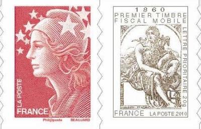 Cabasson 3 - Philatélie 50 - timbres de France autoadhésifs Marianne de Cabasson 2010 - timbres de France de collection