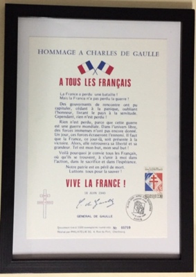 cadre doc de gaulle (1) - Philatelie - cadre philatélique - document philatélique