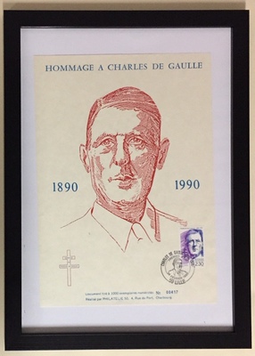cadre doc de Gaulle - Philatelie - cadre philatélique - document philatélique
