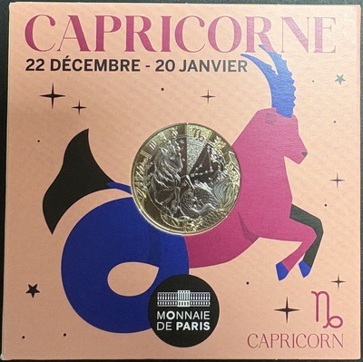 capricorne2026, Philatélie 50, Pièce 5€ Collection Astro 2025, Monnaie de Paris