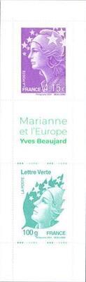 Carnet1535, Philatélie 50, Carnet à composition variable, Marianne et l'Europe, Yves Beaujard, 2024