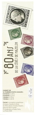 Carnet1536, Philatélie 50, Carnet à deux volets gommé , Cérès de Mazelin, 2024