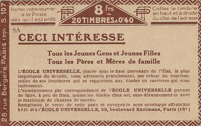 Carnet194C4 - Philatélie - Timbre de France n° YT 194C4 carnet d'usage courant - Timbres de collection