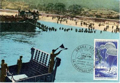 Carte débarquement-3 - Philatélie 50 - carte premier jour débarquement Normandie - timbre de France de collection