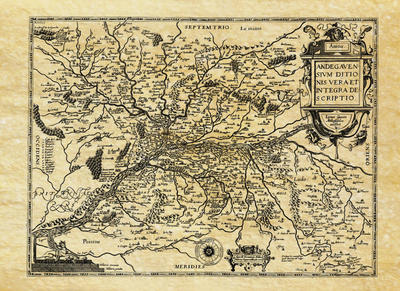 Carte régionale d'Anjou - Philatélie - Reproductions de cartes géographiques anciennes