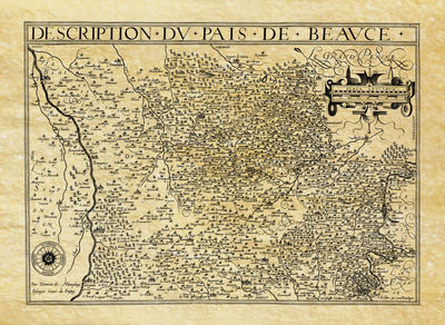Carte régionale de Beauce - Philatélie - Reproductions de cartes géographiques anciennes