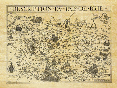 Carte régionale de la Brie - Philatélie - Reproductions de cartes géographiques anciennes