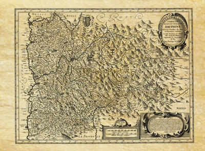 Carte régionale du Dauphiné - Philatélie - Reproductions de cartes géographiques anciennes