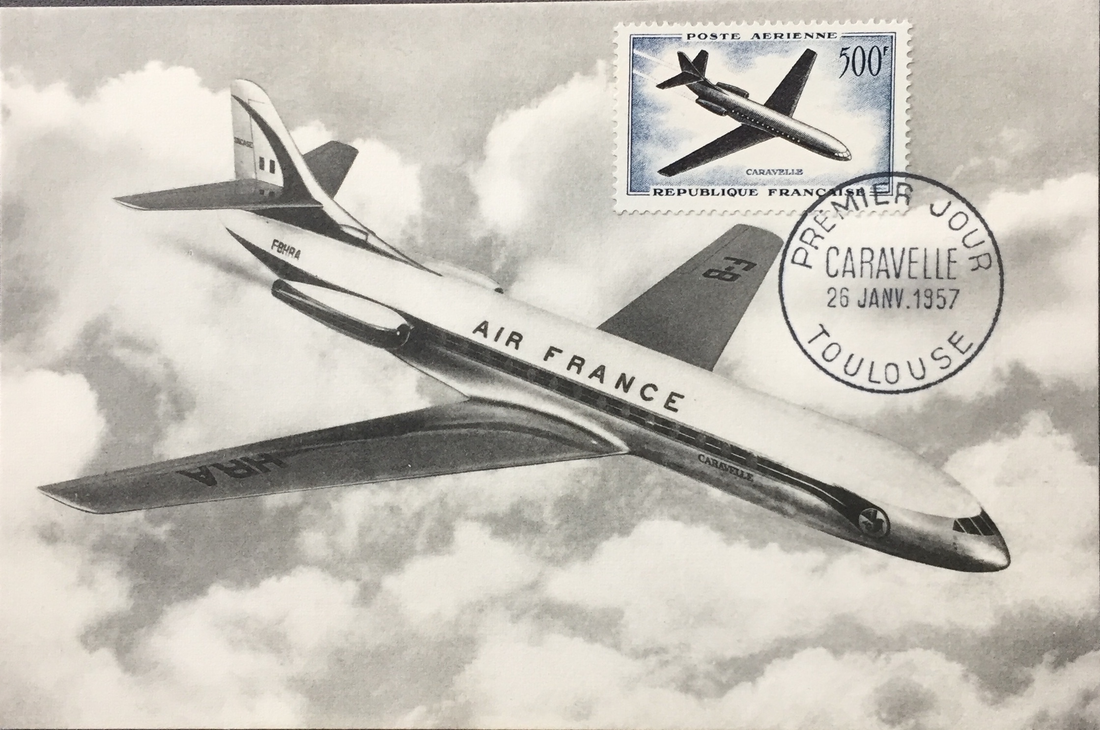CarteMaximumPA36 - Philatélie 50 - Carte Maximum 1er jour PA 36 Caravelle