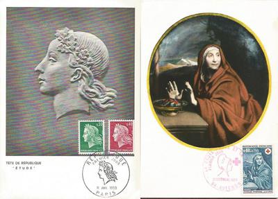 Cartes 1969 - Philatélie 50 - cartes maximum de France - timbres de France de collection