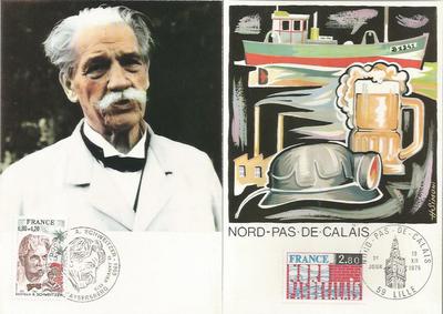 Cartes 1975 - Philatélie 50 - cartes maximum de France - timbres de France de collection
