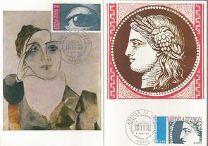 Cartes 1975 + - Philatélie 50 - cartes maximum de France - timbres de France de collection