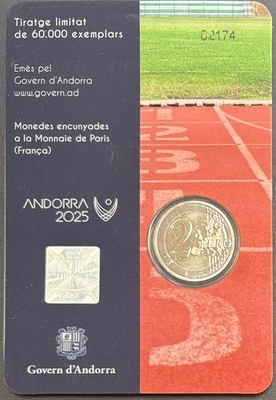 CCAND2025PETITSETATS, Philatélie 50, Coincard 2€ 2025 Andorre Petits Etats d'Europe