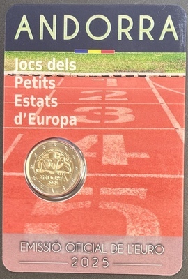 CCAND2025PETITSETATS, Philatélie 50, Coincard 2€ 2025 Andorre Petits Etats d'Europe