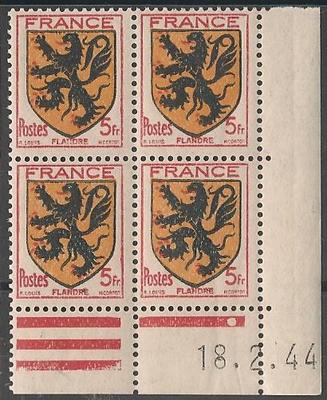 CD602 - Philatelie - Coin daté timbre de France N° Yvert et Tellier 602 - Coins datés de France - Timbres de collection